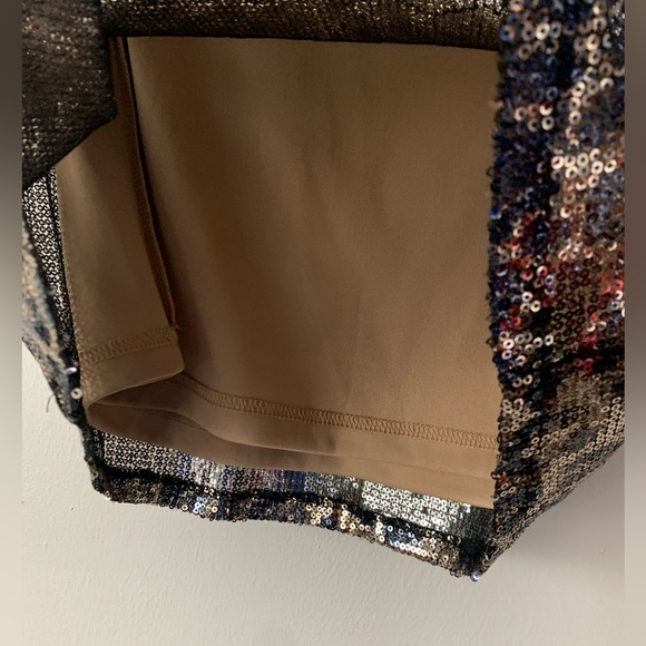 NWT Altar’d State Sequin Leopard Gold Black Mini Skirt Animal Print XS - Picture 5 of 10